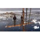 Antarktida - loď - námořníci - moře - vlny