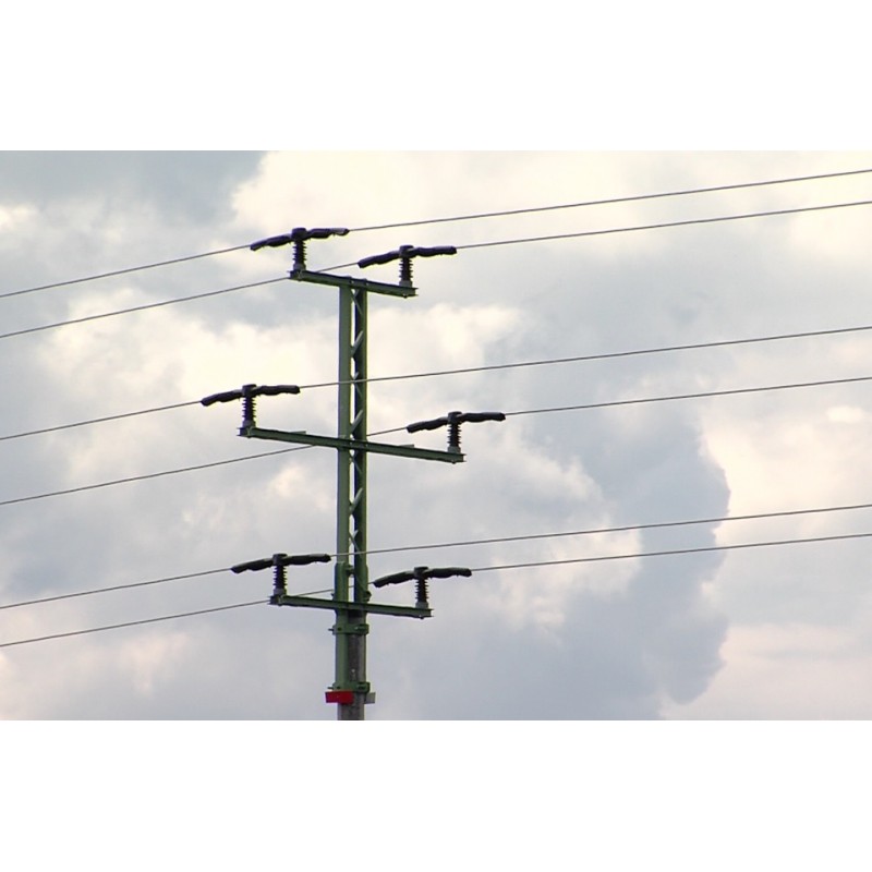 CR - time-lapse - energetics - wires - high voltage - insulator - sky - 1000x faster