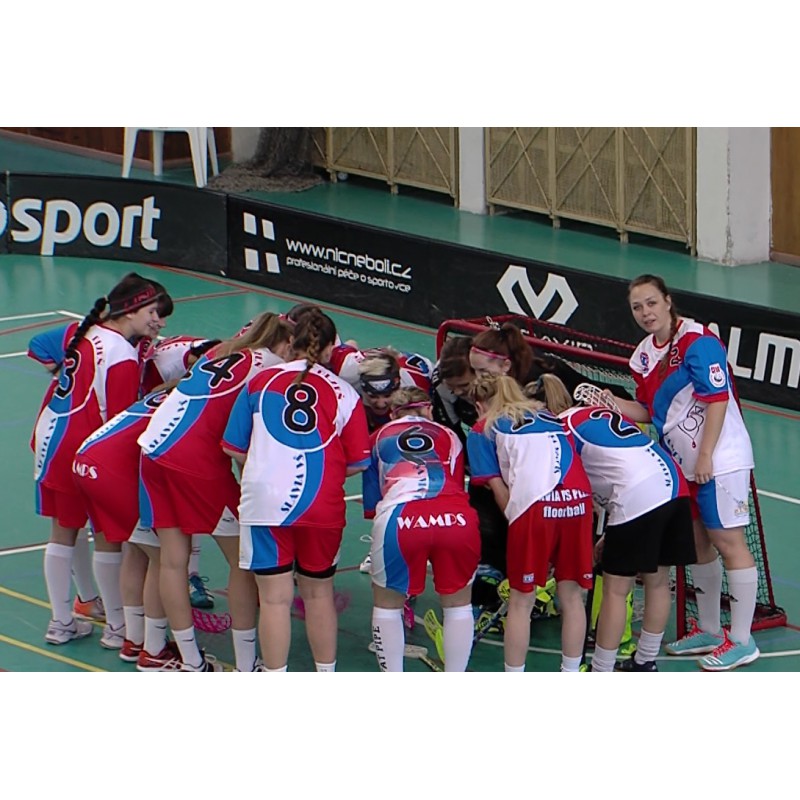 CR - sport - floorball - female player - goal - coach - changing