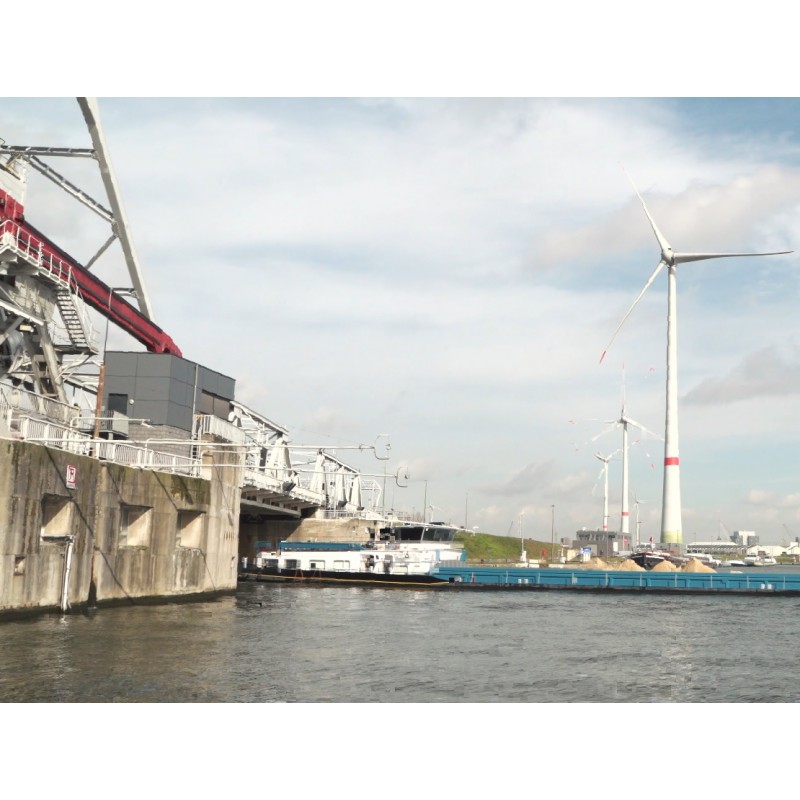 Belgium - Antwerp - transport - ship - port - dock - 4K
