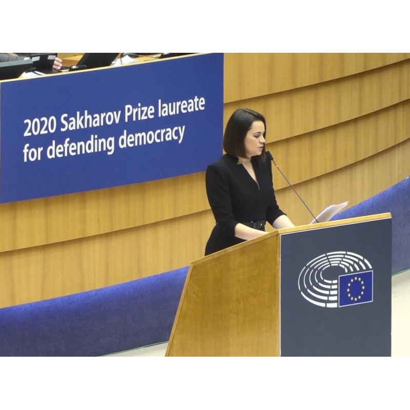 Brusel - Evropský parlament - Bělorusko - opozice - Sacharovova cena - Cichanouska - ceremoniál