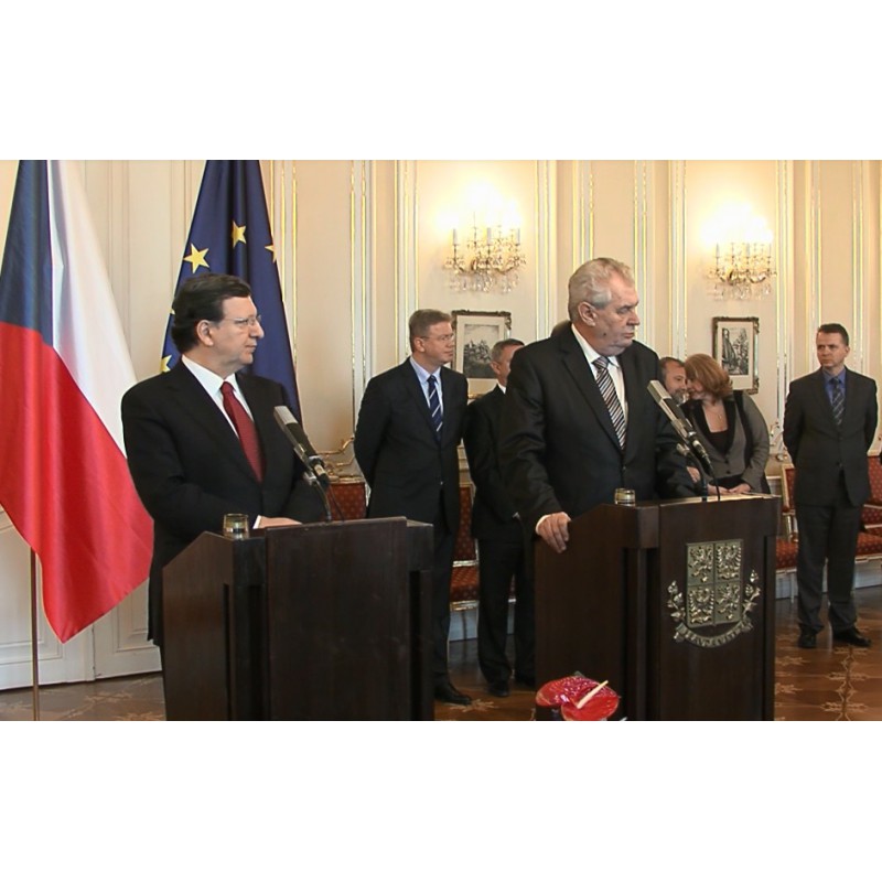 ČR - Praha - Petr Nečas - Miloš Zeman - Jose Barroso