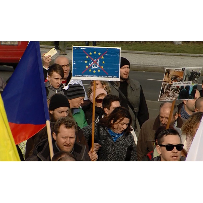 ČR - Praha - Pegida - Hnutí Úsvit - Blok proti islámu - demonstrace - uprchlíci