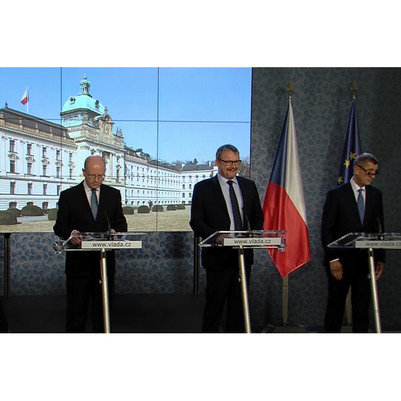 CR - Prague - politics - people - media - Babiš - Sobotka - Ťok - minister - government 2017 - press conference