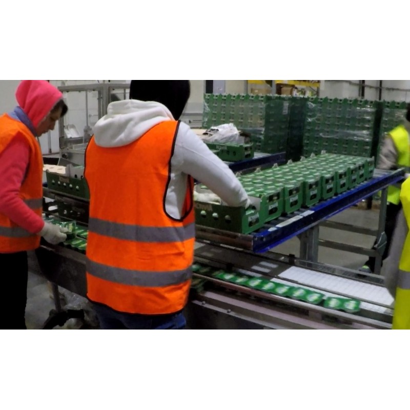 CR - industry - line - worker - food - yogurt - packaging conveyor