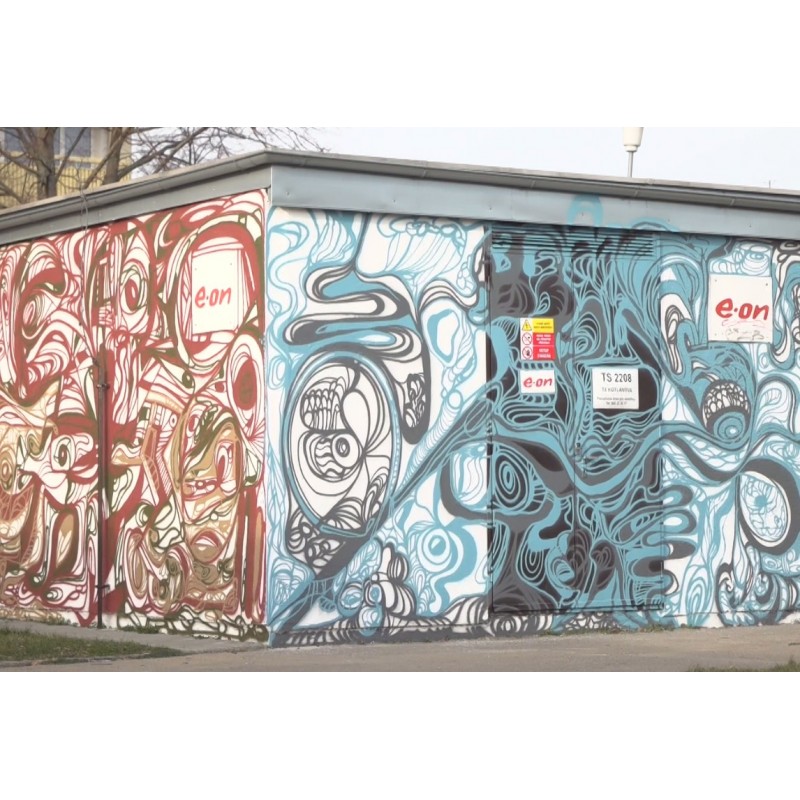 ČR - průmysl - energetika - trafostanice - street art - graffiti - malby
