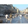 CR - transport - Prague - Wenceslass square - tourists - tram - historical - winter - car - convoy