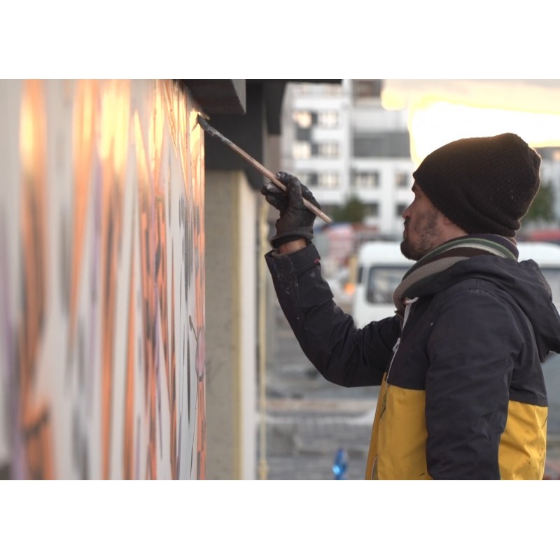 ČR - kultura - street art - graffiti - malíř - stěna - malba - časosběr