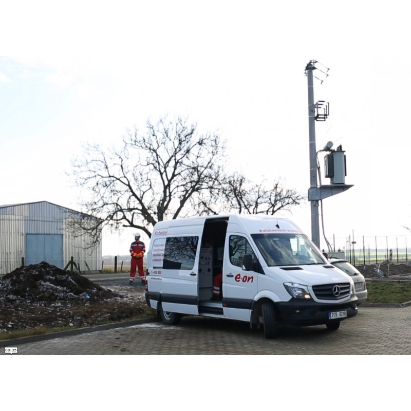 CZ - industry - energetics - distribution point - measuring car - electricity pylon - cabel