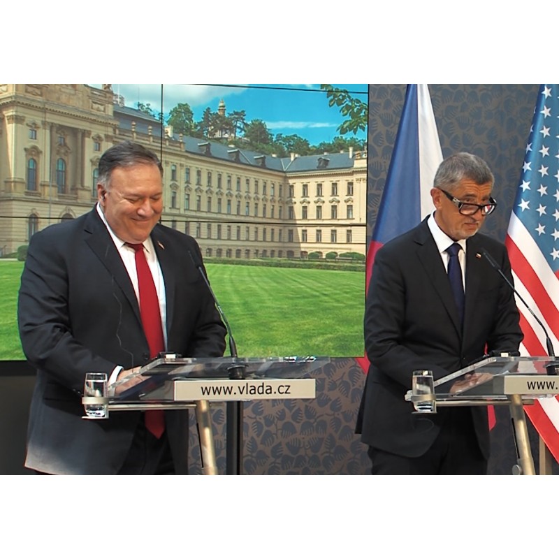 CZ - Prague - Government office - Andrej Babiš - Mike Pompeo - press conference