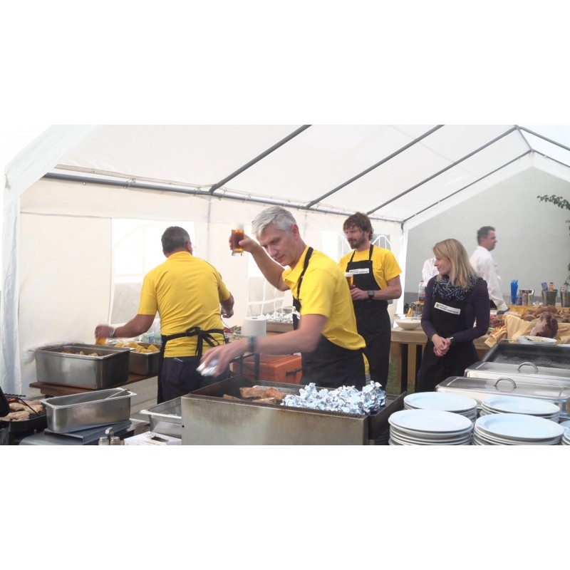 CZ - people - party - grilling - food - entertainment - salmon - meat - sausage